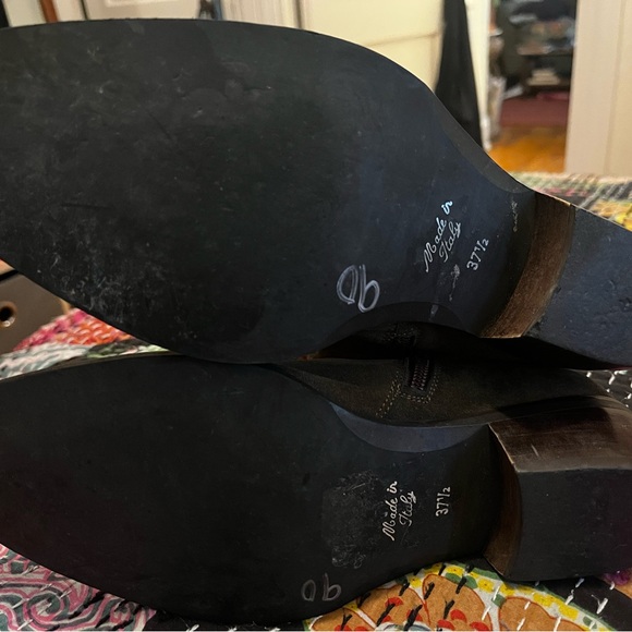 Anthropologie Cordani Green Suede Boots Made in Italy 37.5 37 1/2 - Picture 10 of 11